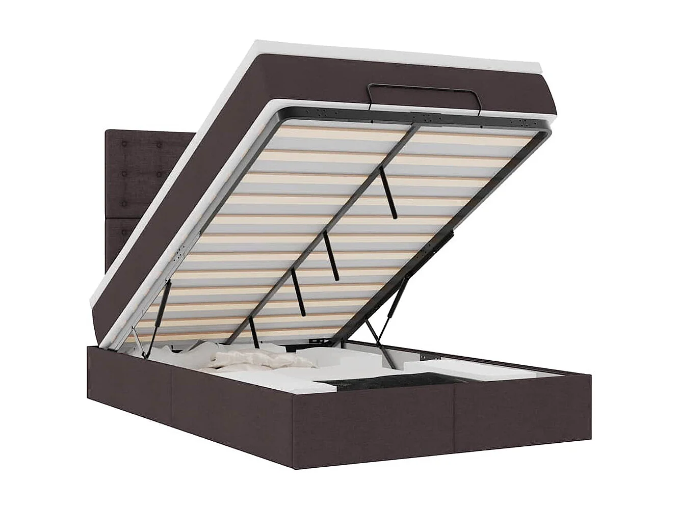 Struttura Letto Pouf con Materasso 120x200 cm in Tessuto