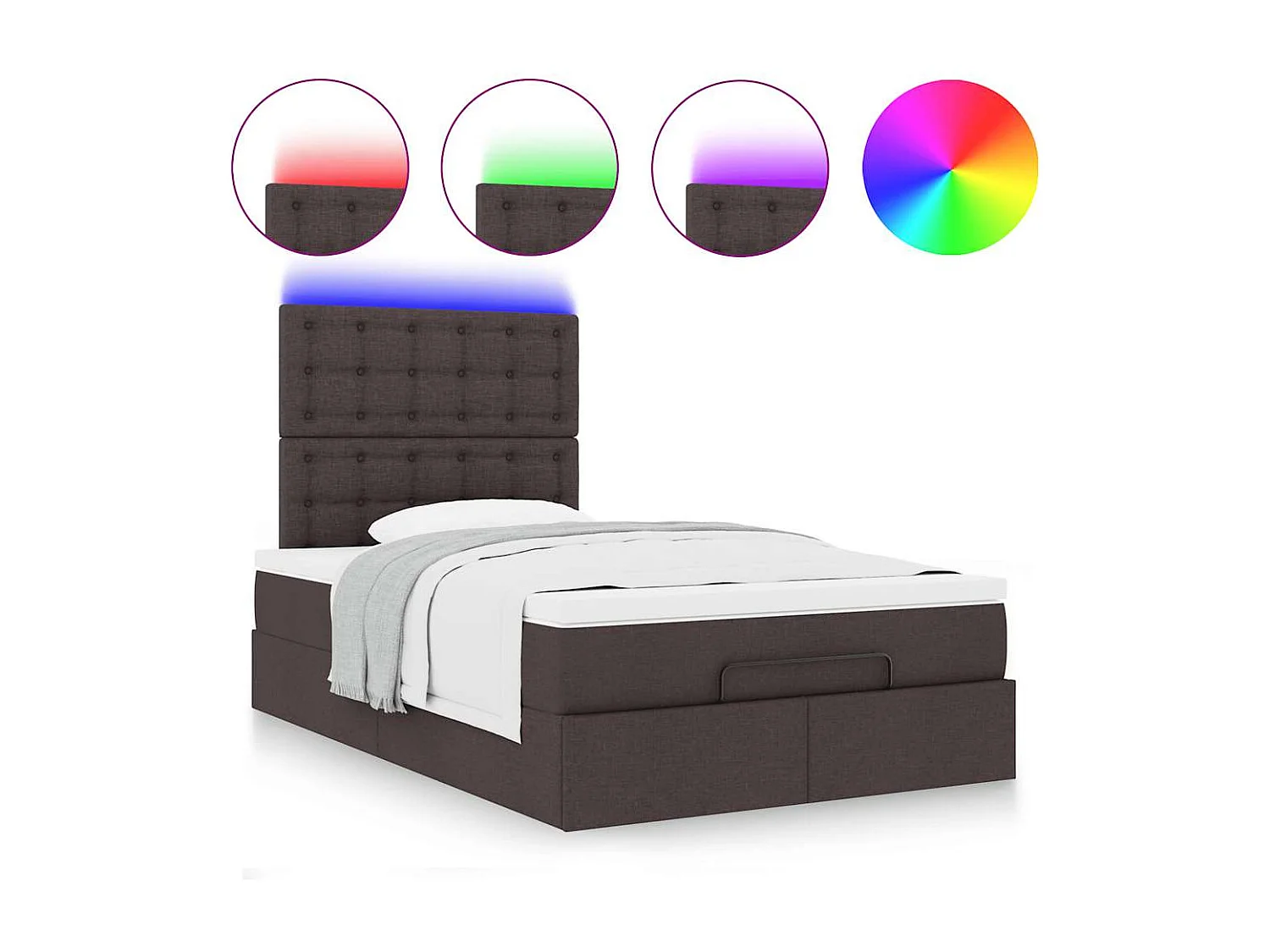 Struttura Letto Pouf con Materasso 120x200 cm in Tessuto