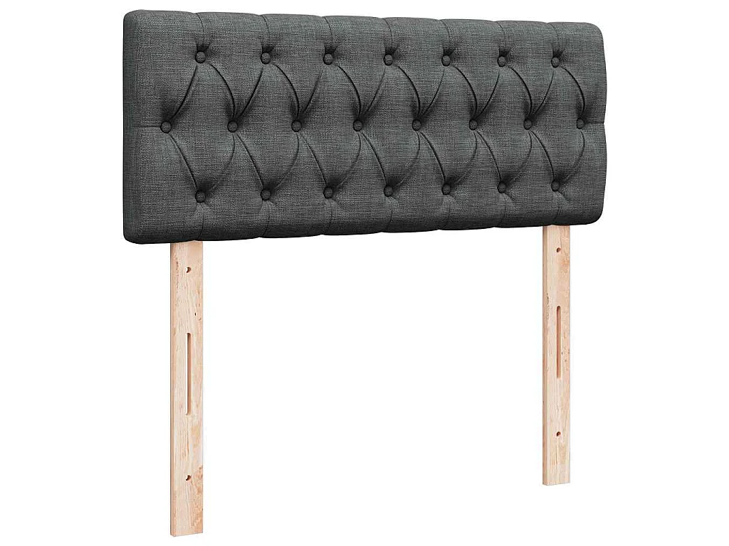 Cama otomana com colchão 120x200 cm tecido cinzento escuro