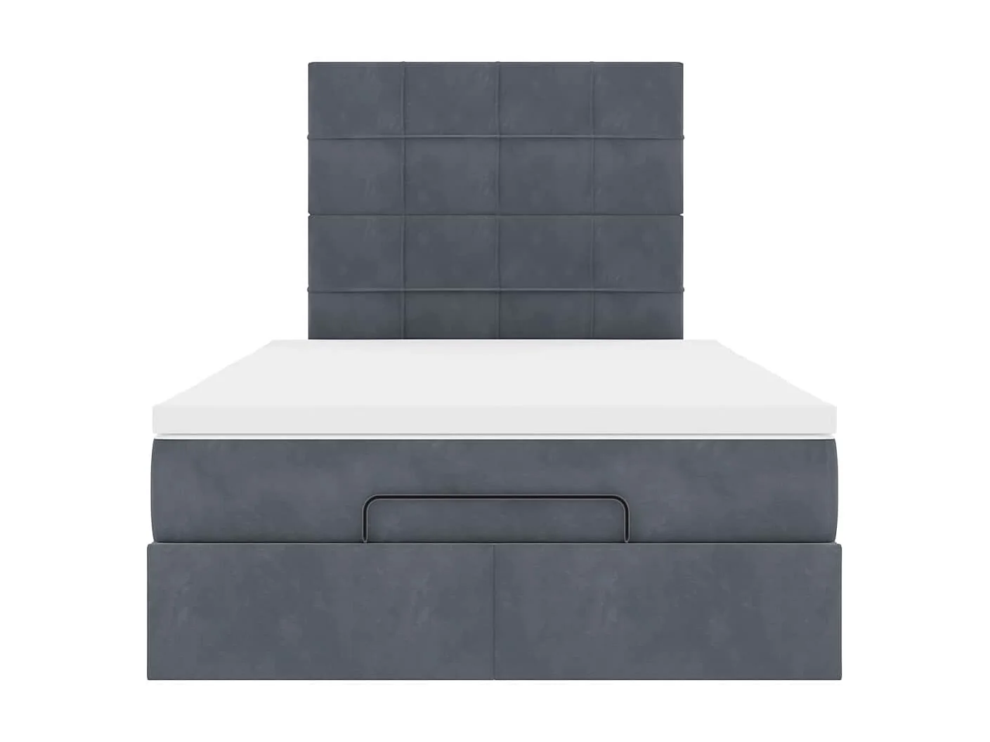 Cadre de lit ottoman avec matelas gris foncé 120x190 cm velours