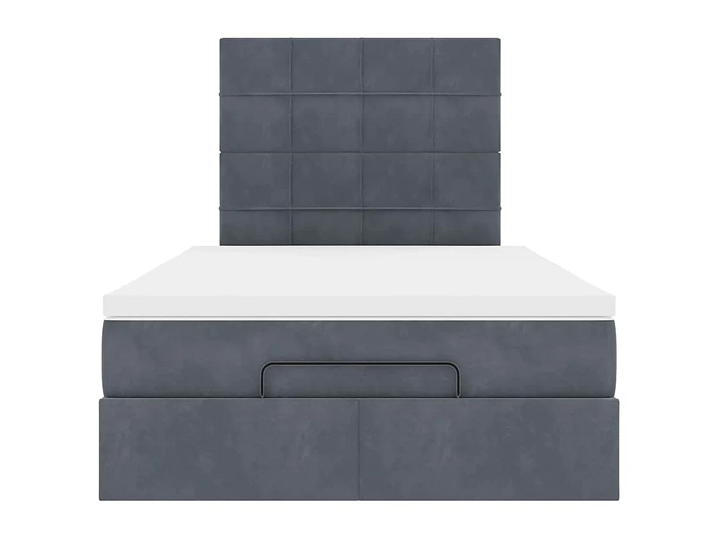 Ottoman bed met matrassen 120x190cm fluweel donkergrijs