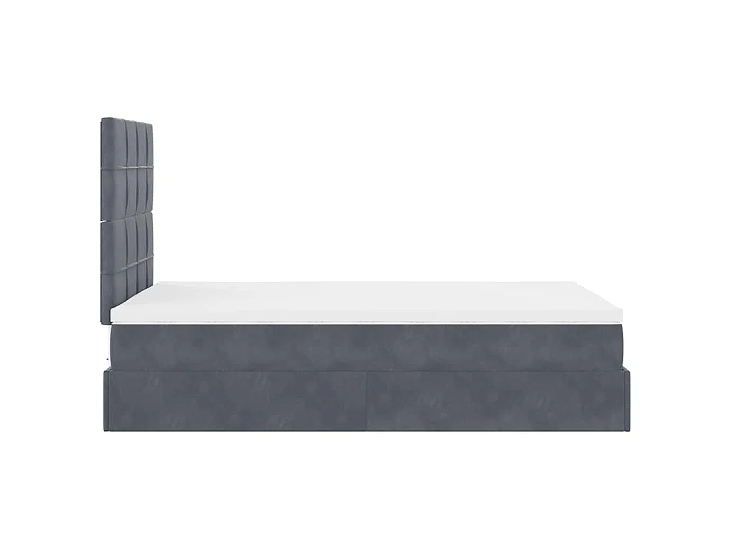Ottoman bed met matrassen 120x190cm fluweel donkergrijs