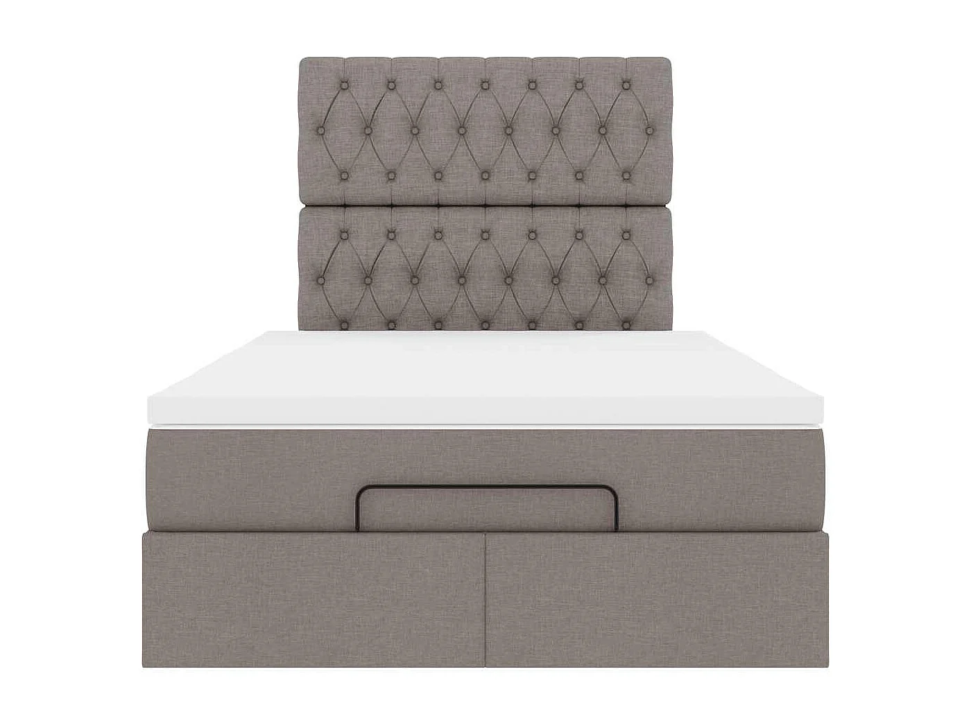 Cadre de lit ottoman avec matelas taupe 120x190 cm tissu