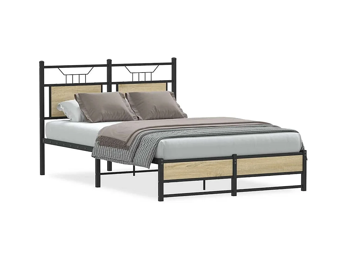 Cadre de lit sans matelas chêne sonoma 120x200 cm