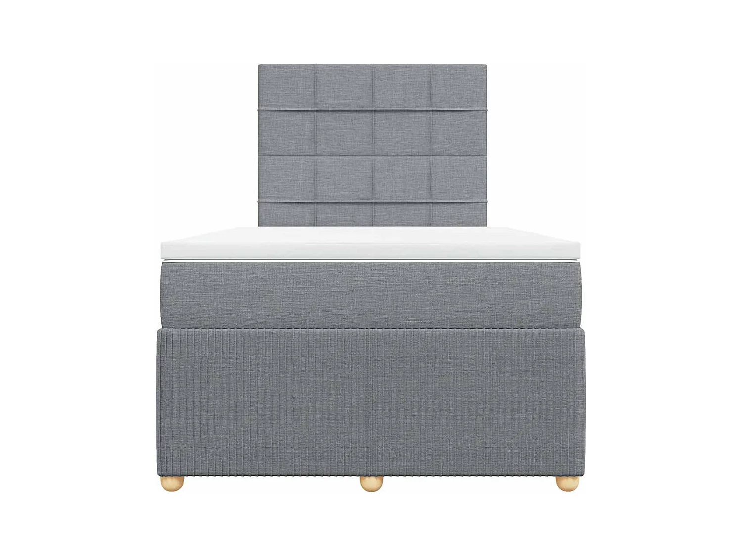 Sommier à lattes de lit et matelas gris clair 120x190 cm tissu