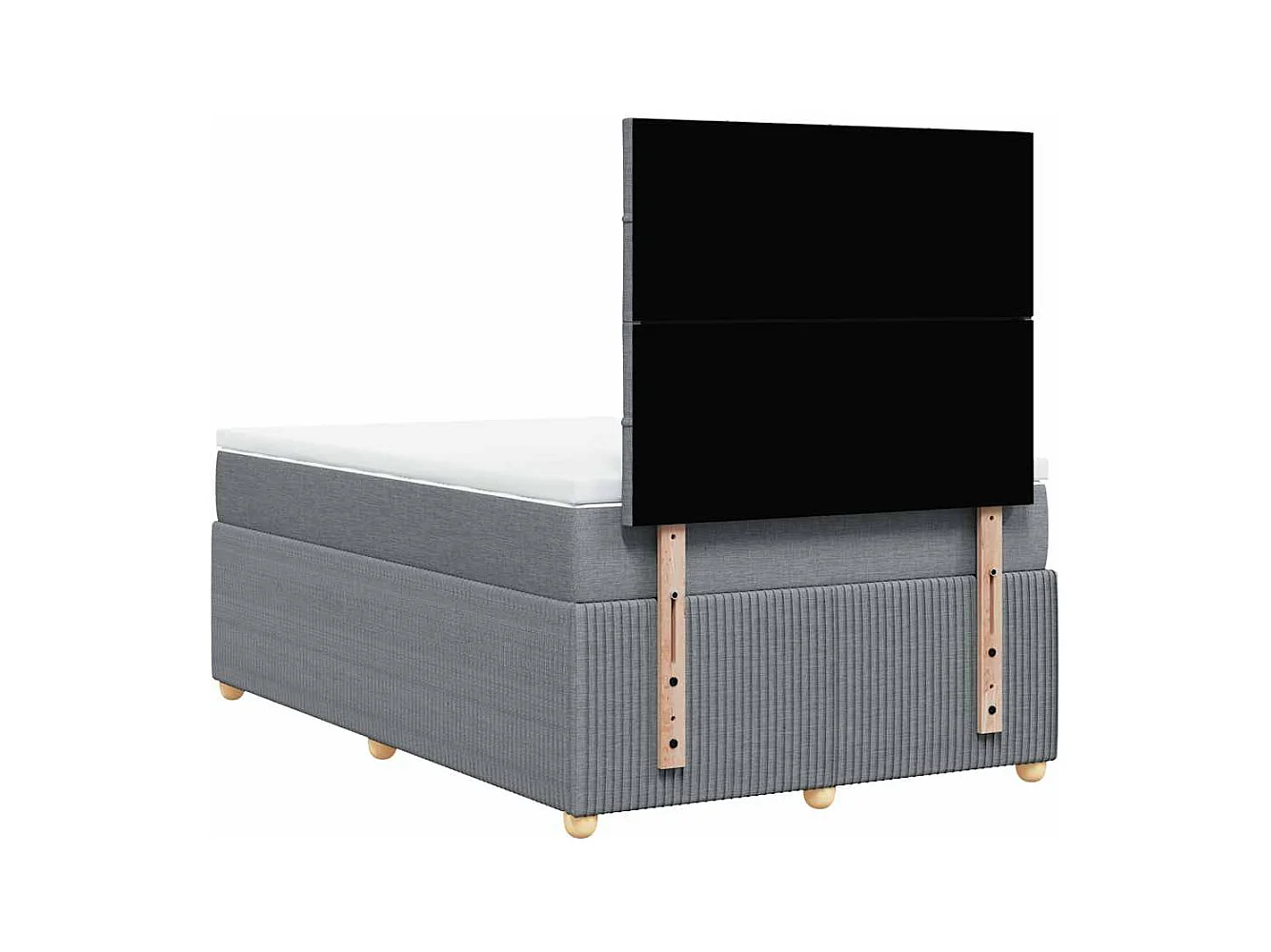 Sommier à lattes de lit et matelas gris clair 120x190 cm tissu