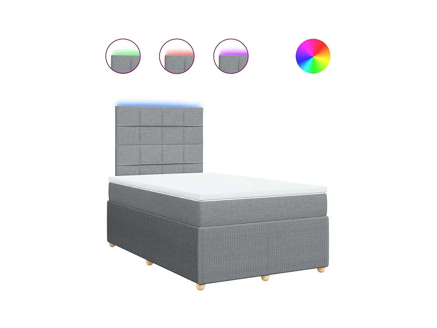 Boxspringbett mit Matratze Hellgrau 120x190 cm Stoff