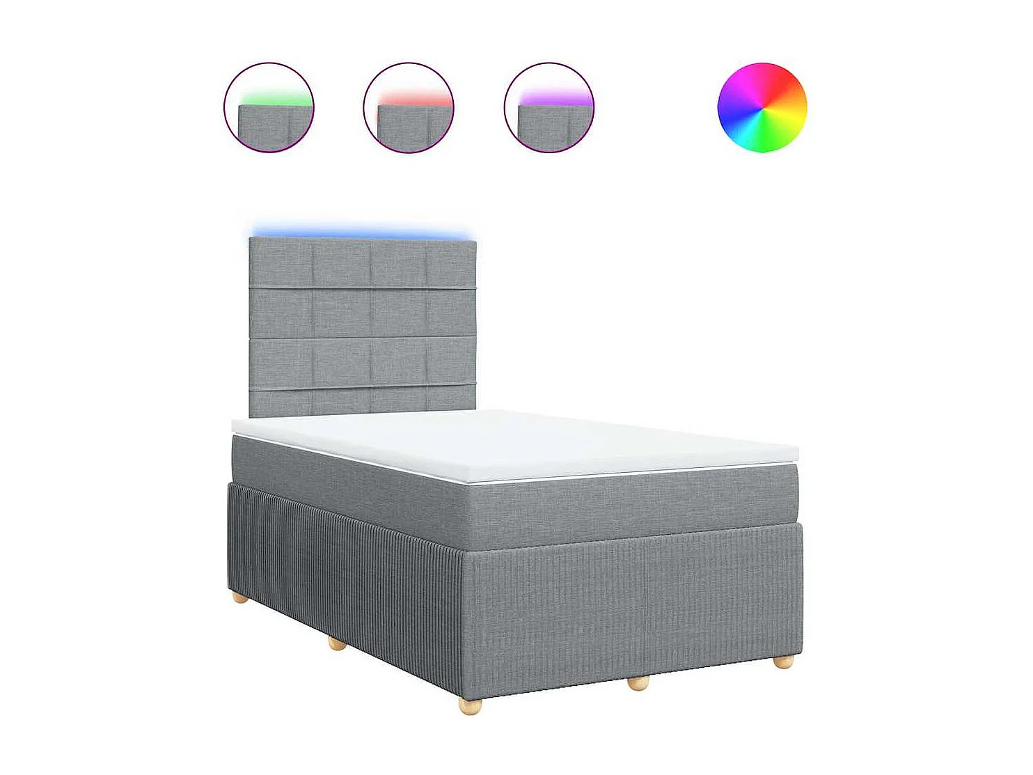 Boxspringbett mit Matratze Hellgrau 120x190 cm Stoff