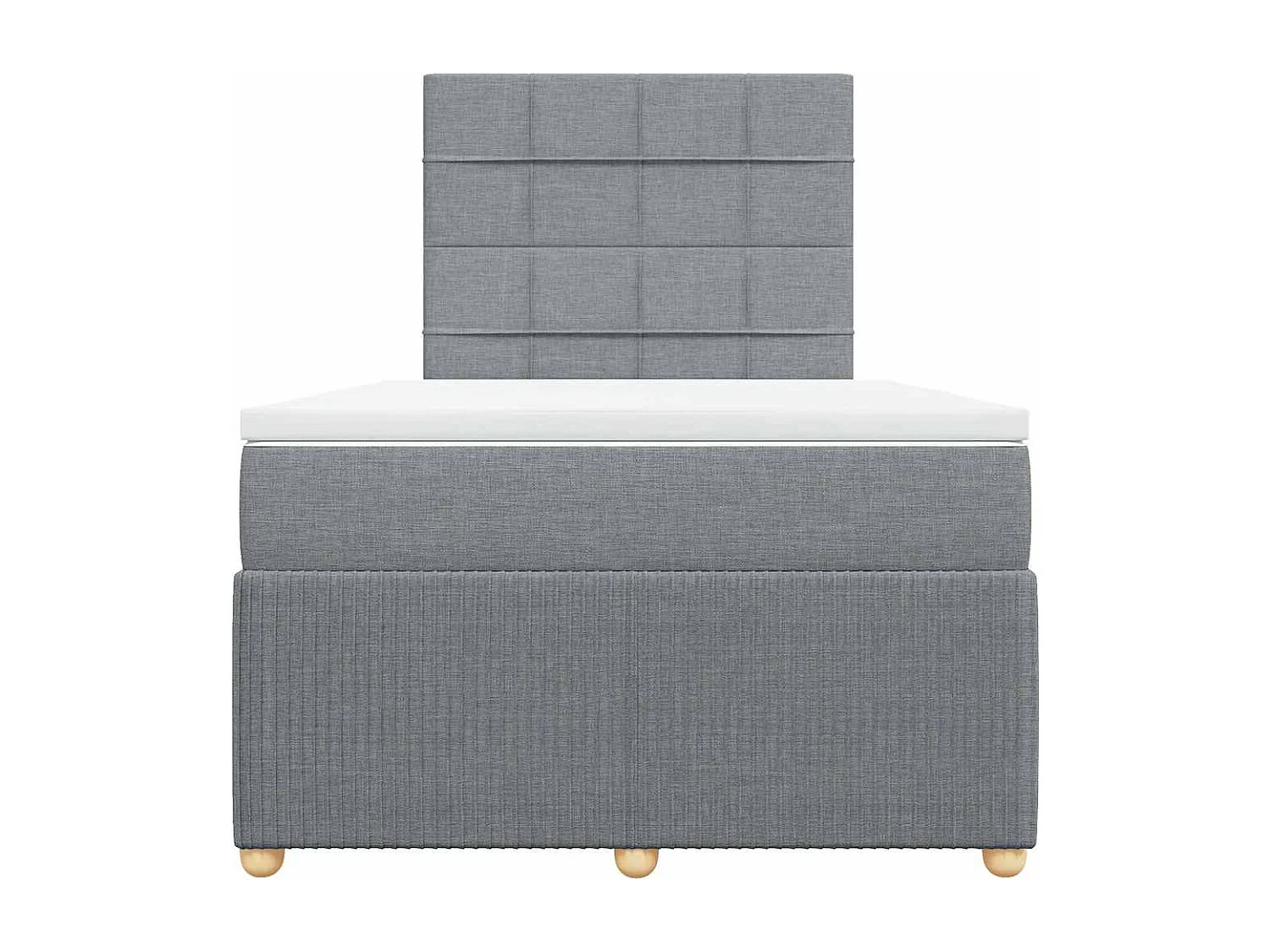 Boxspringbett mit Matratze Hellgrau 120x190 cm Stoff