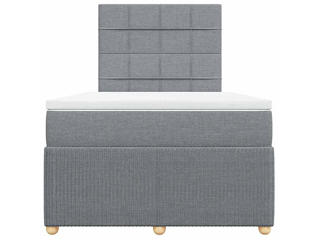 Sommier à lattes de lit et matelas gris clair 120x190 cm tissu