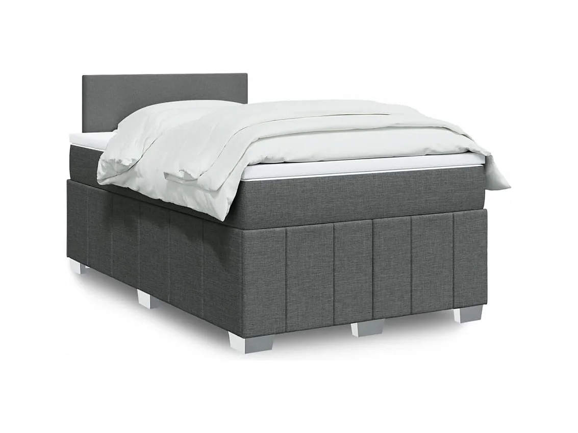 Sommier à lattes de lit avec matelas Gris foncé 120x200cm Tissu
