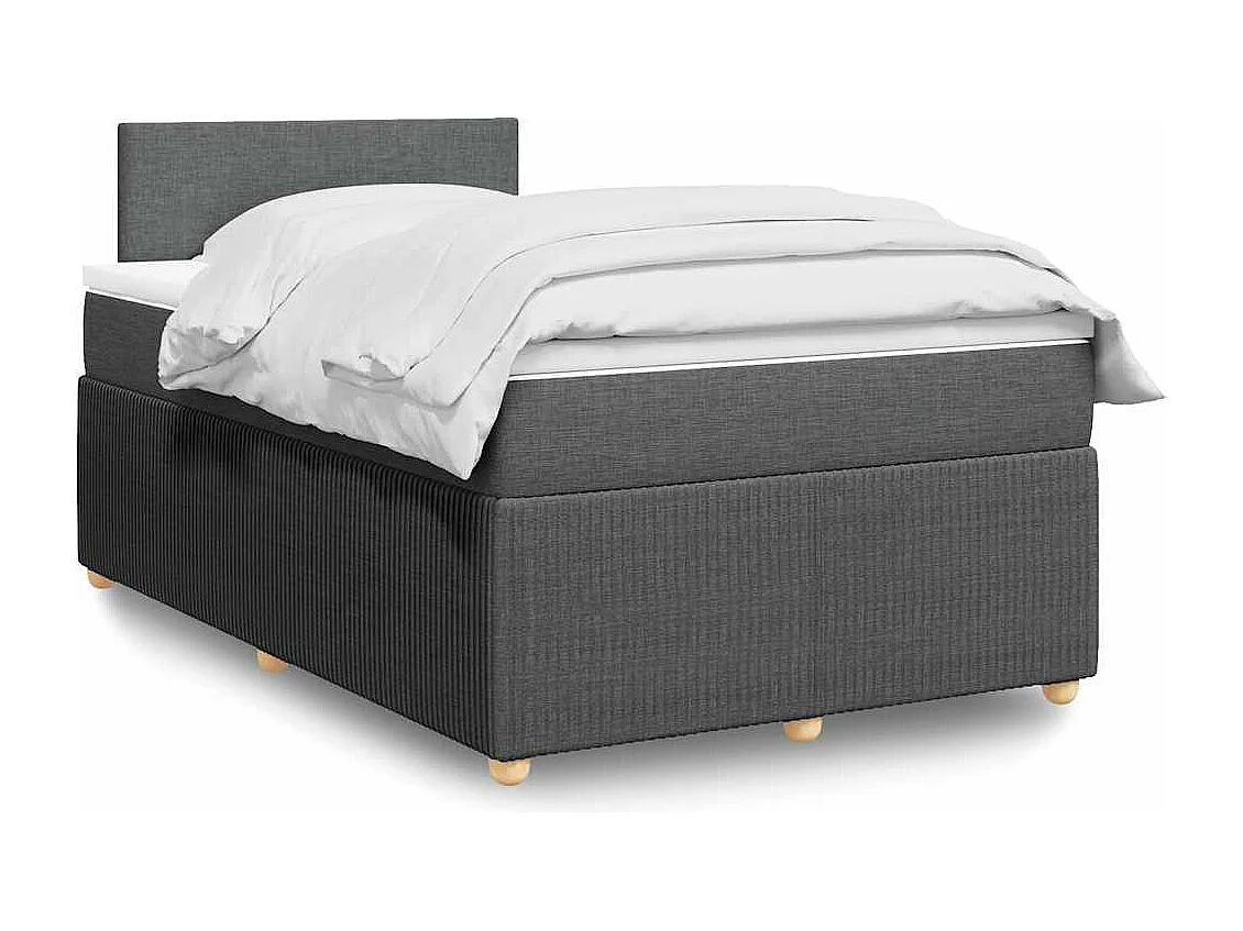 Boxspringbett mit Matratze Dunkelgrau 120x190 cm Stoff