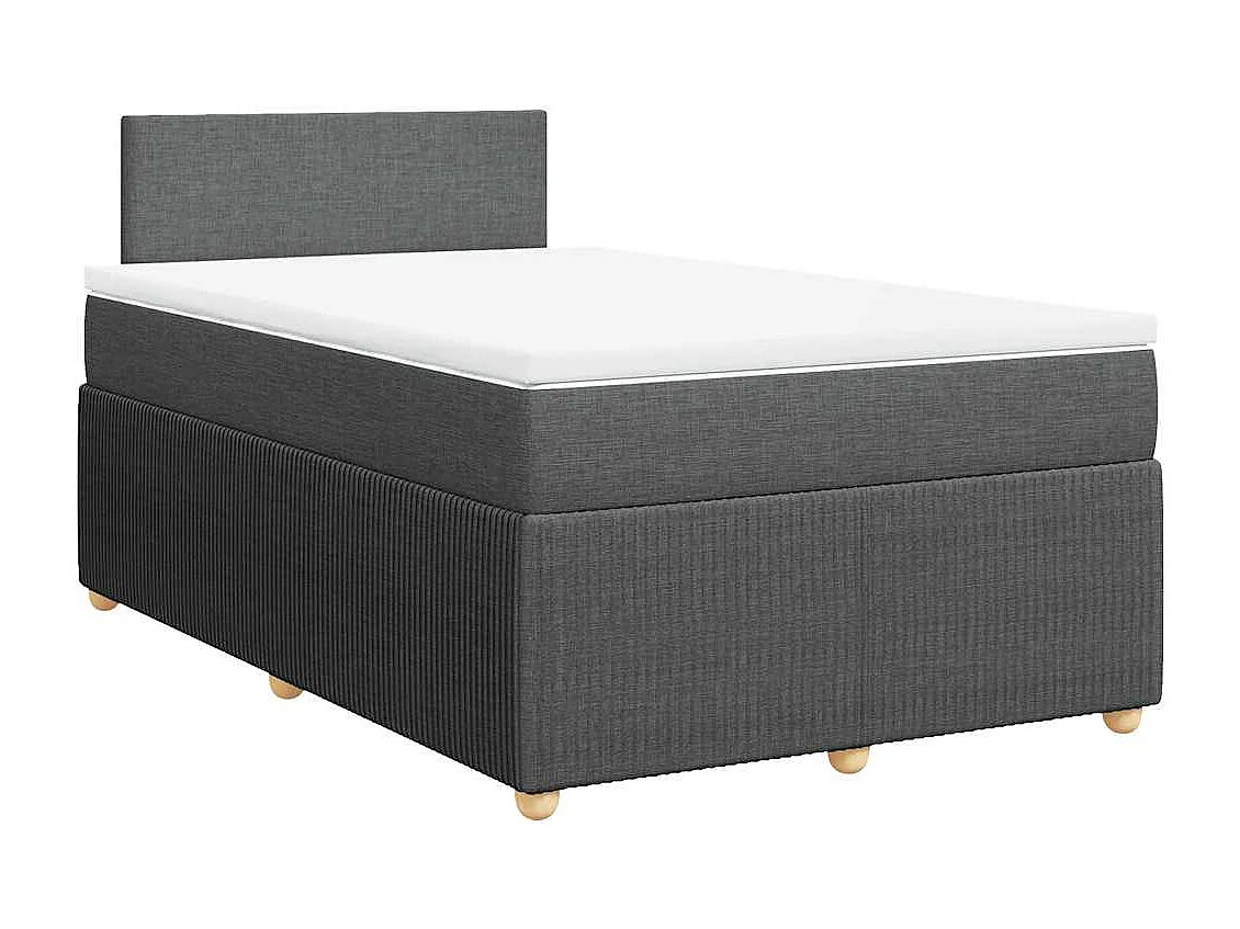Boxspringbett mit Matratze Dunkelgrau 120x190 cm Stoff