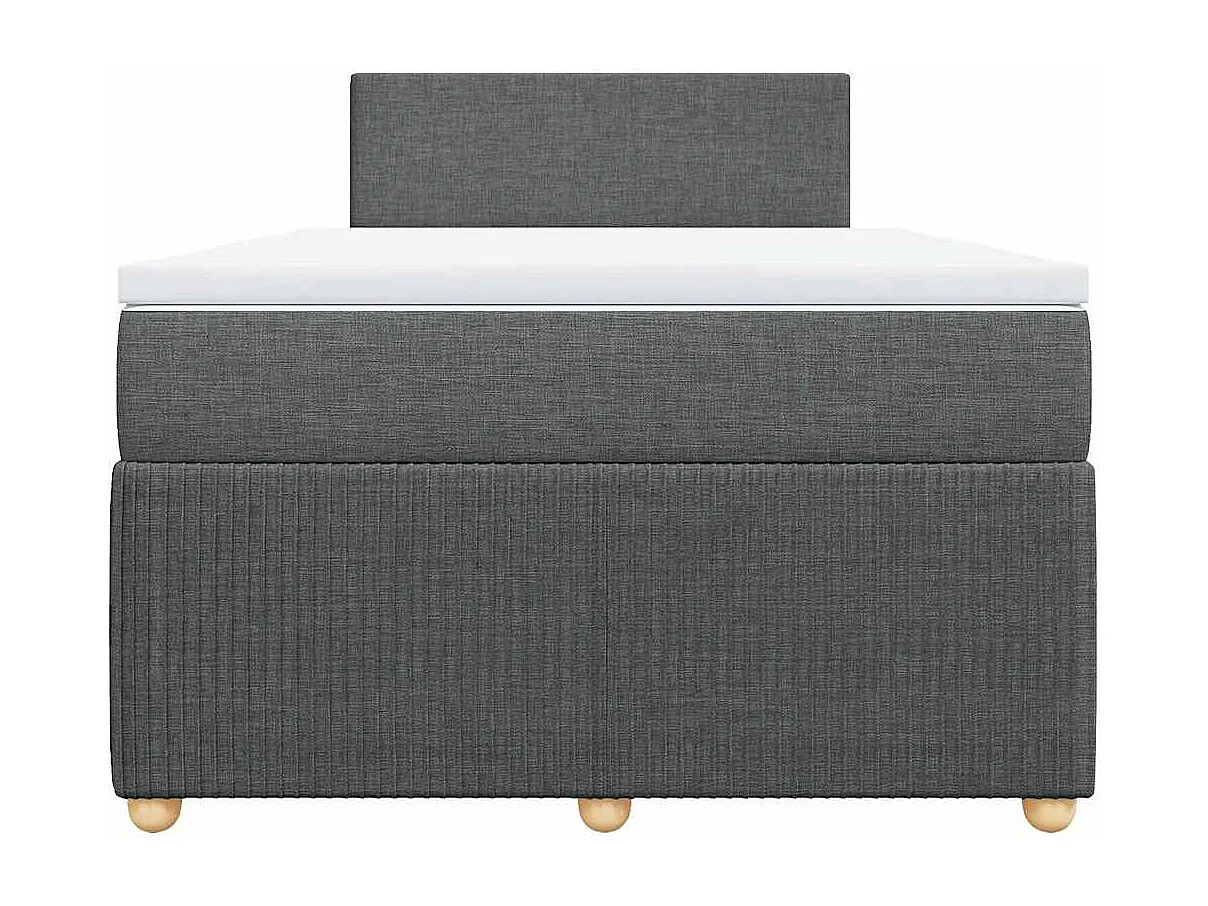 Boxspringbett mit Matratze Dunkelgrau 120x190 cm Stoff