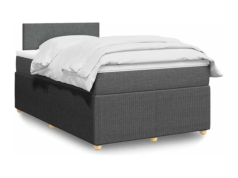 Boxspringbett mit Matratze Dunkelgrau 120x190 cm Stoff