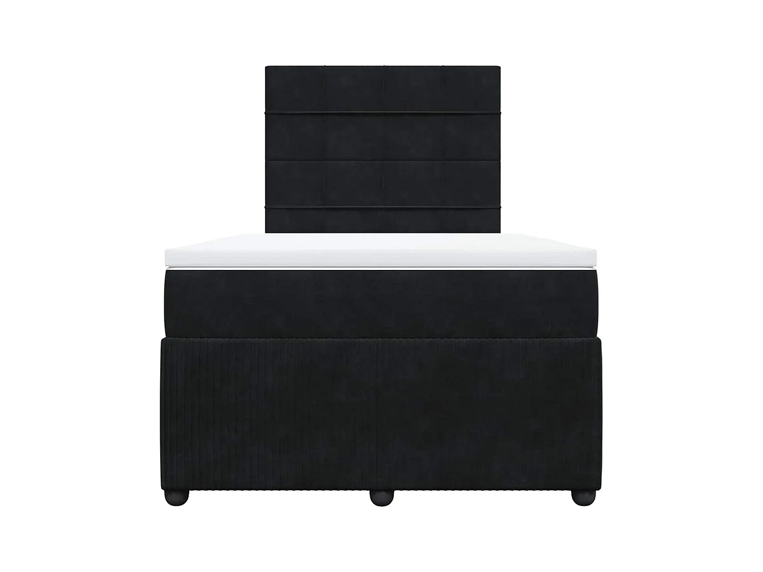 Sommier à lattes de lit avec matelas noir 120x190 cm velours
