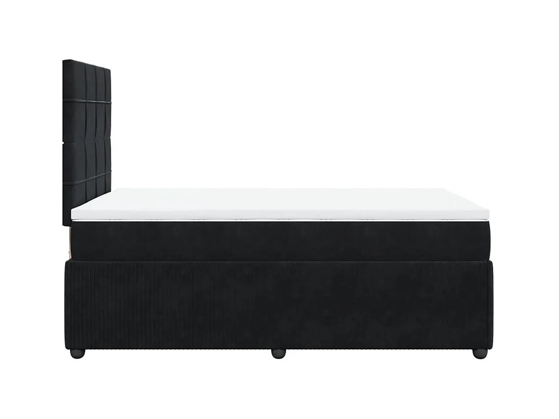 Sommier à lattes de lit avec matelas noir 120x190 cm velours