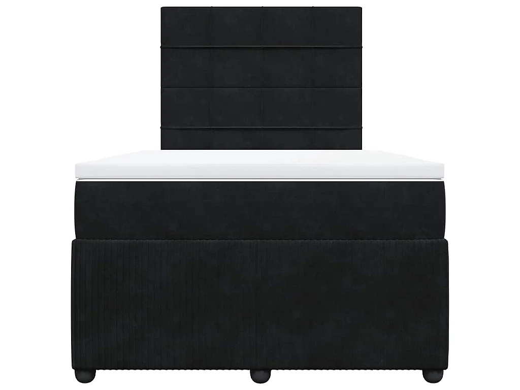 Boxspringbett mit Matratze Schwarz 120x190 cm Samt
