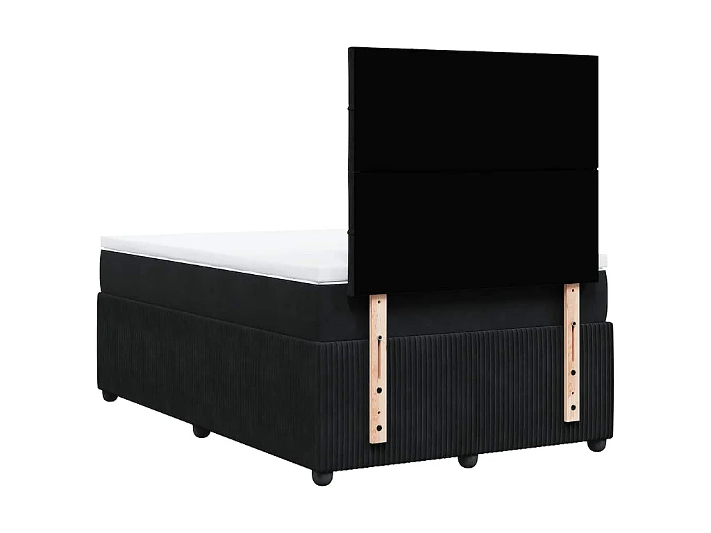 Boxspringbett mit Matratze Schwarz 120x190 cm Samt