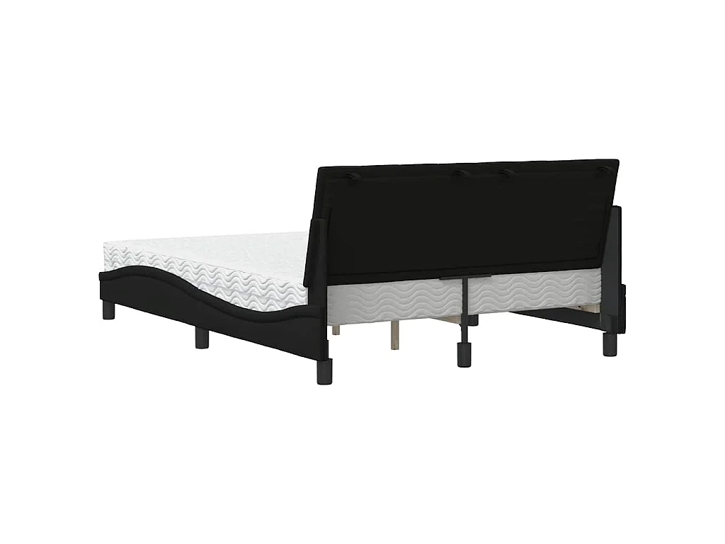 Bed met matras "Hanko" stof zwart 120x200 cm