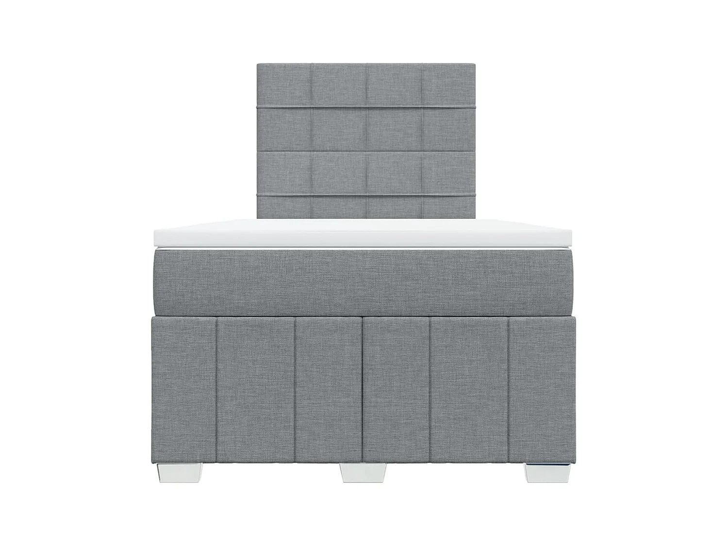 Boxspringbett mit Matratze Hellgrau 120x190 cm Stoff