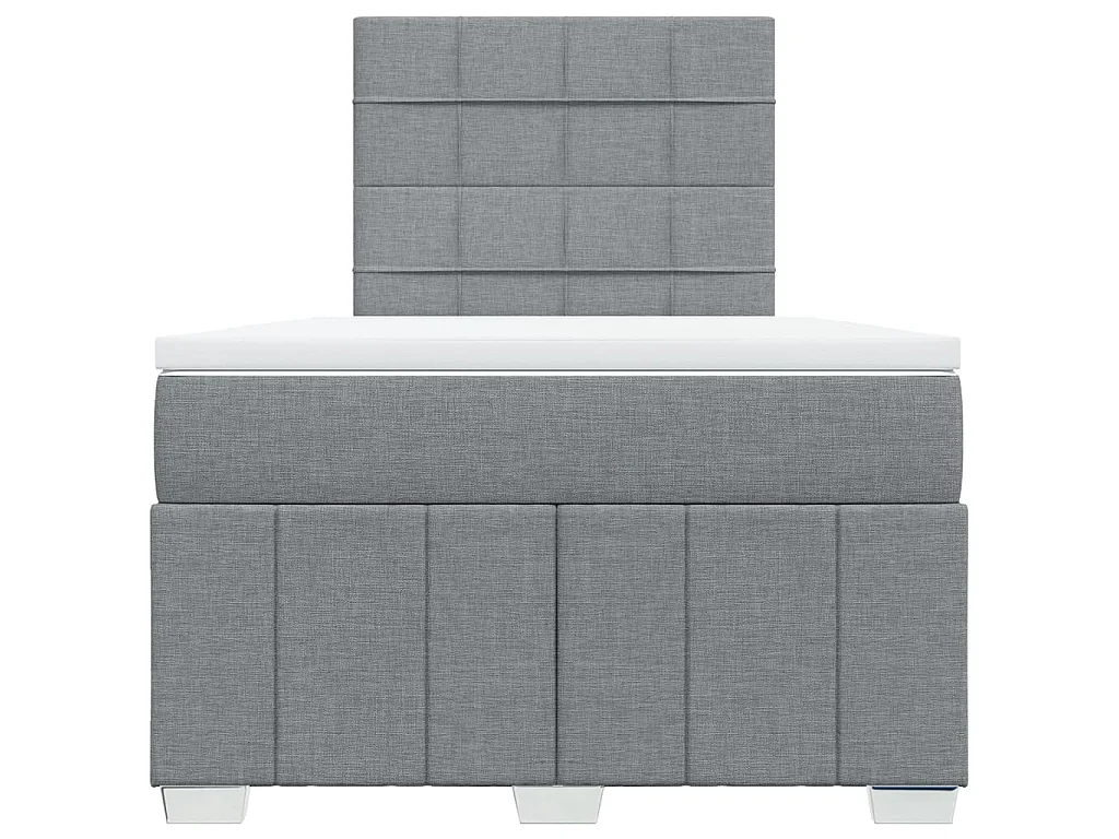 Boxspring met matras stof lichtgrijs 120x190 cm