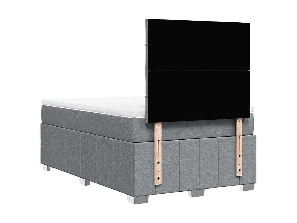 Boxspring met matras stof lichtgrijs 120x190 cm