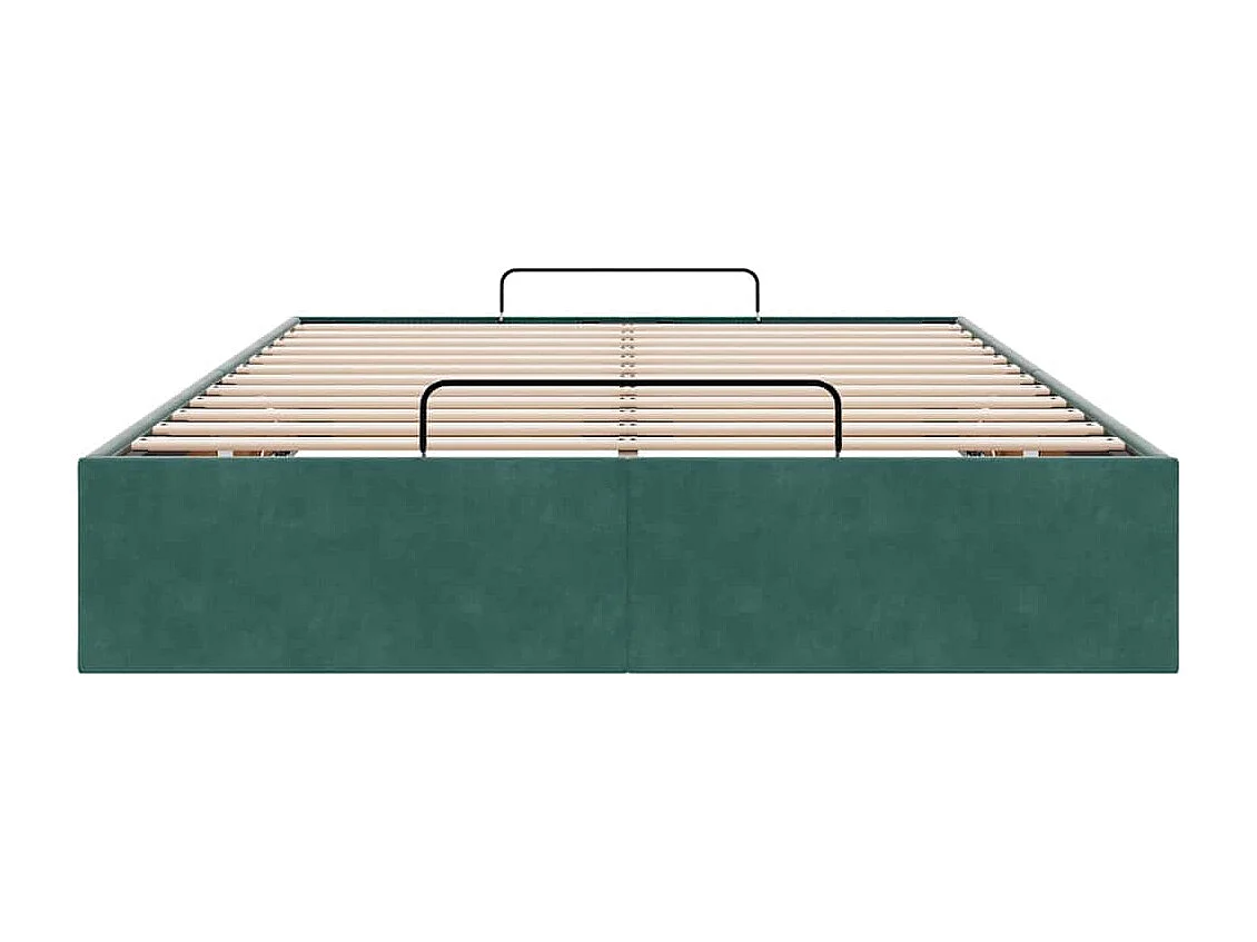 Ottoman Bed Frame Sem Colchão Verde Escuro 120x190 cm Veludo