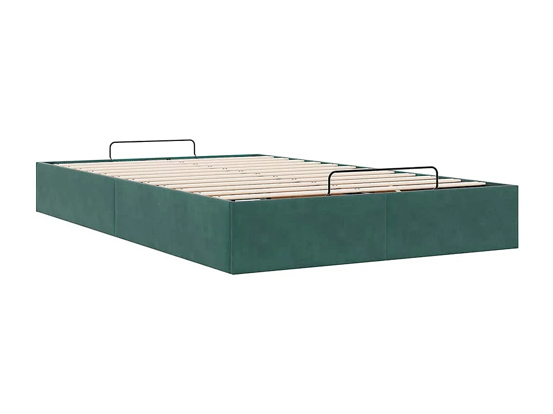 Ottoman Bed Frame Sem Colchão Verde Escuro 120x190 cm Veludo