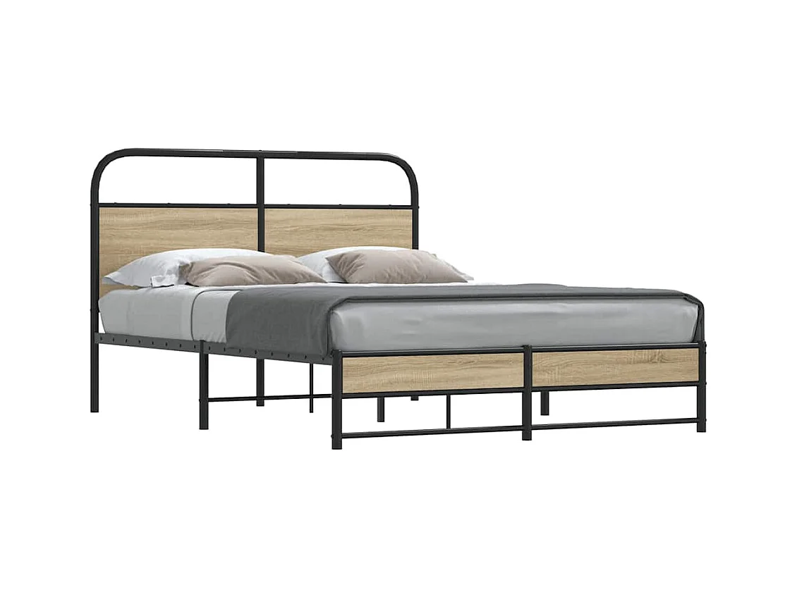 Bedframe zonder matras bewerkt hout gerookt eiken 120x190 cm