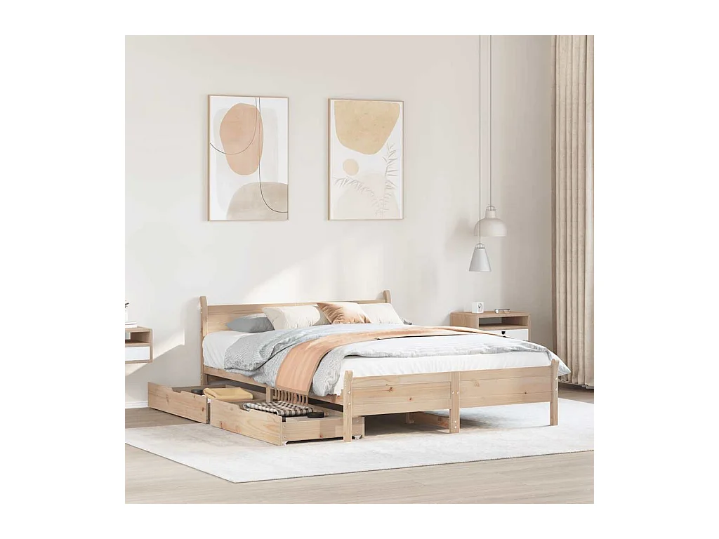 Cadre de lit sans matelas 120x200 cm bois de pin massif
