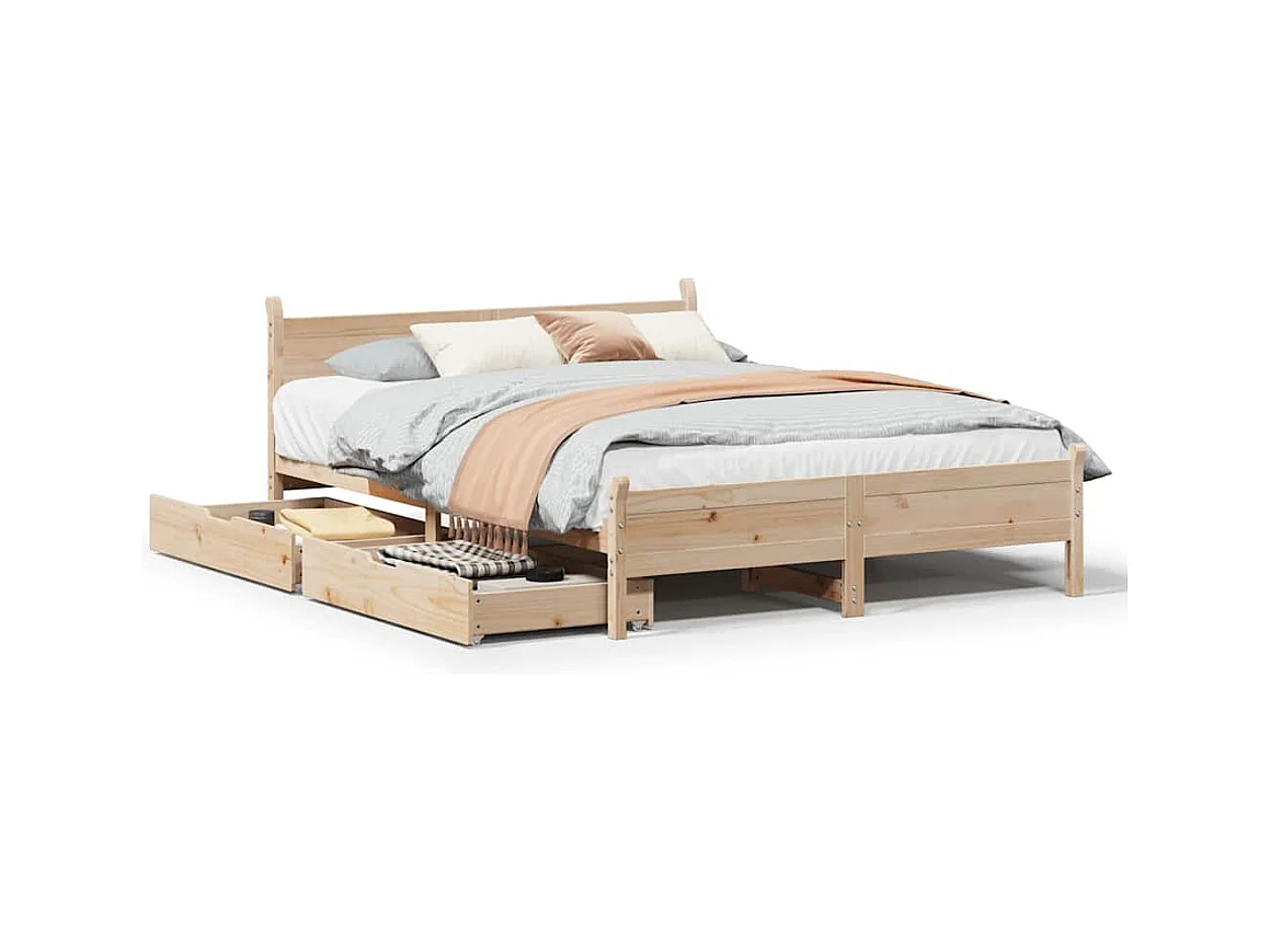 Cadre de lit sans matelas 120x200 cm bois de pin massif
