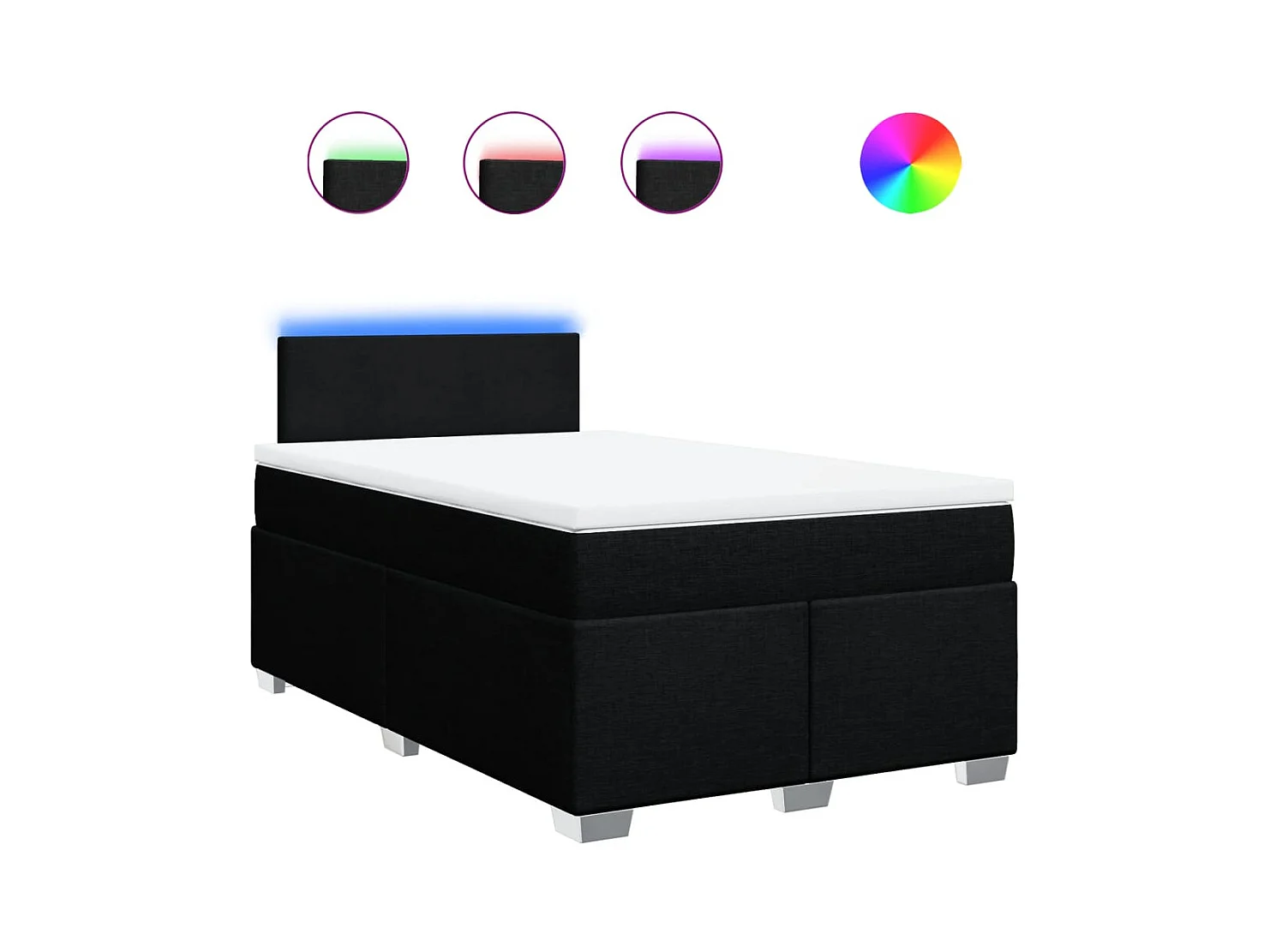 Boxspring met matras stof zwart 120x200 cm