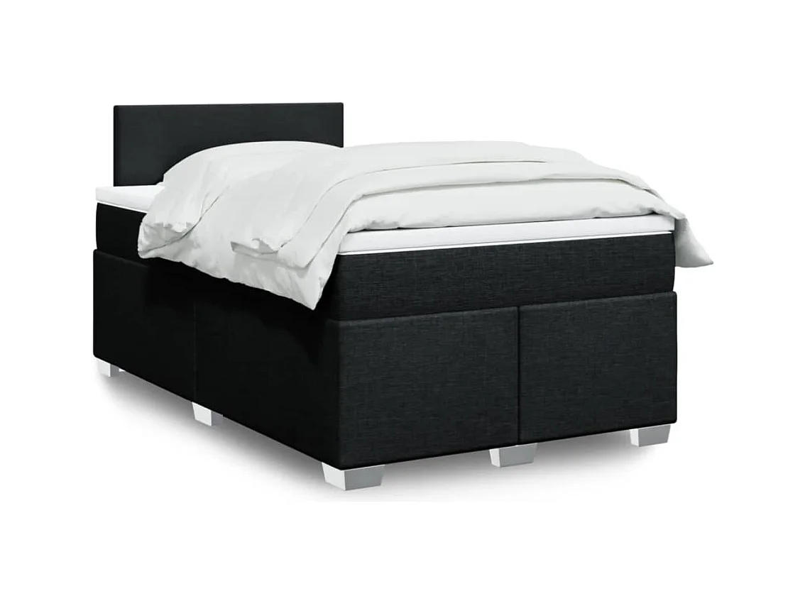 Sommier à lattes de lit avec matelas Noir 120x200 cm Tissu