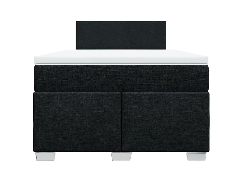 Cama box spring con colchón tela negro 120x200 cm
