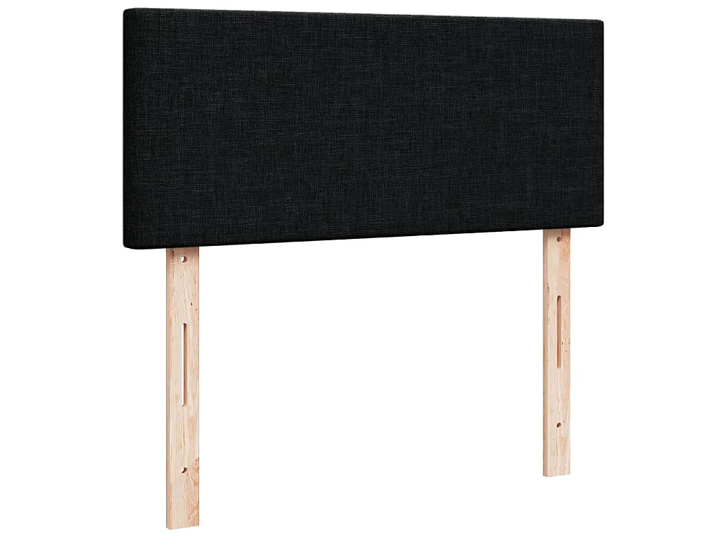 Cama box spring con colchón tela negro 120x200 cm