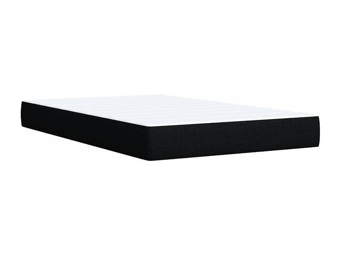 Cama box spring con colchón tela negro 120x200 cm