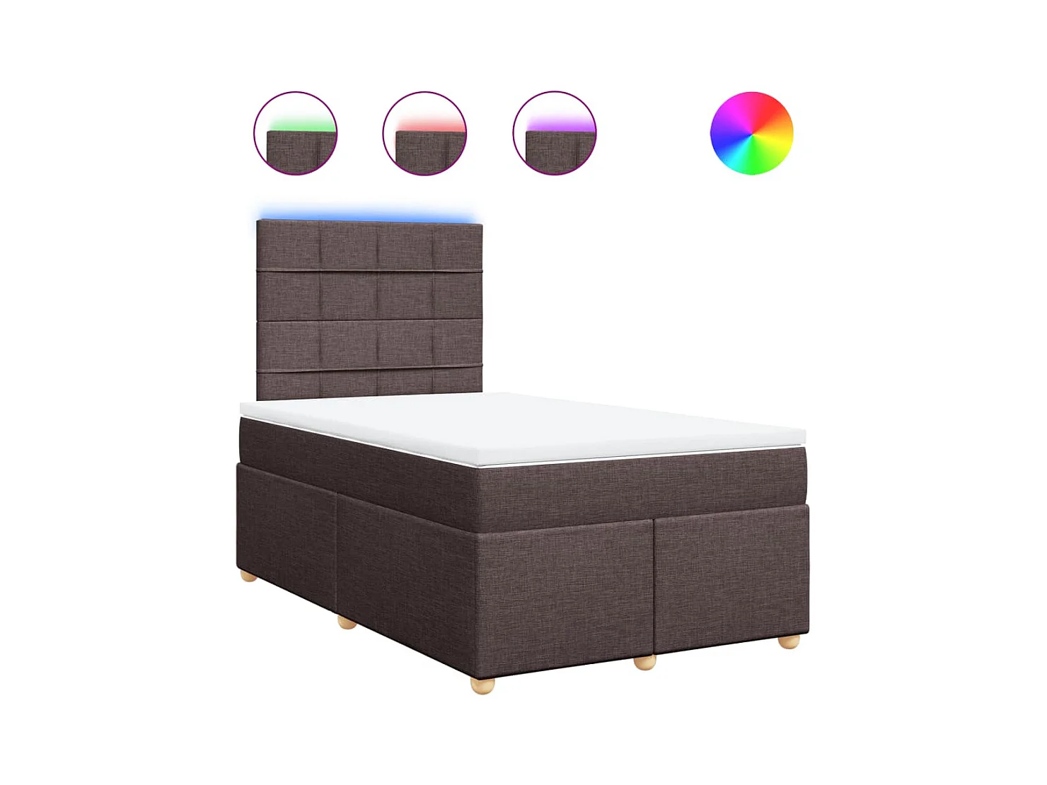 Boxspringbett mit Matratze Dunkelbraun 120x190 cm Stoff