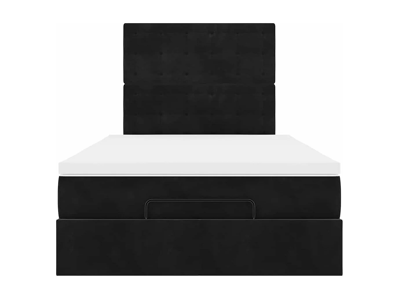 Struttura Letto Pouf con Materassi Nero 120x190 cm Velluto