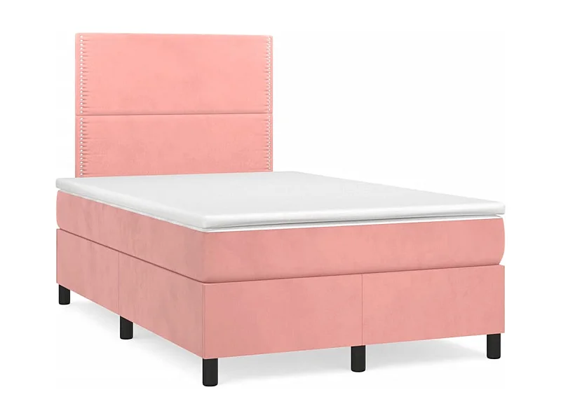 Boxspringbett mit Matratze & LED Rosa 120x190 cm Samt