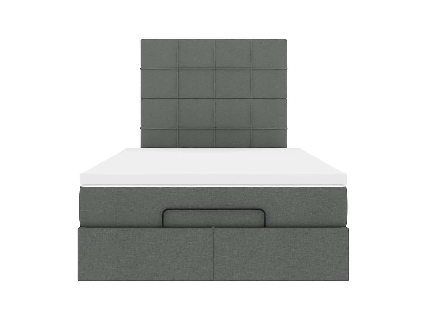 Cadre de lit ottoman avec matelas gris foncé 120x190 cm tissu