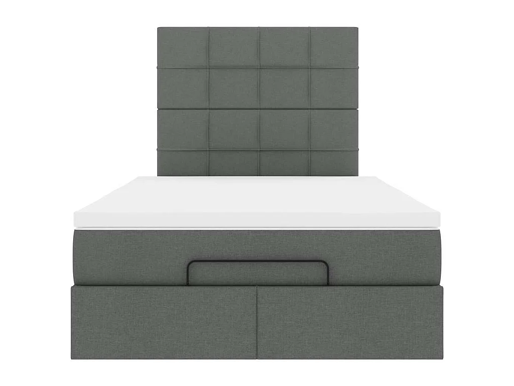 Ottoman bed met matras en LED's 120x190 cm stof donkergrijs
