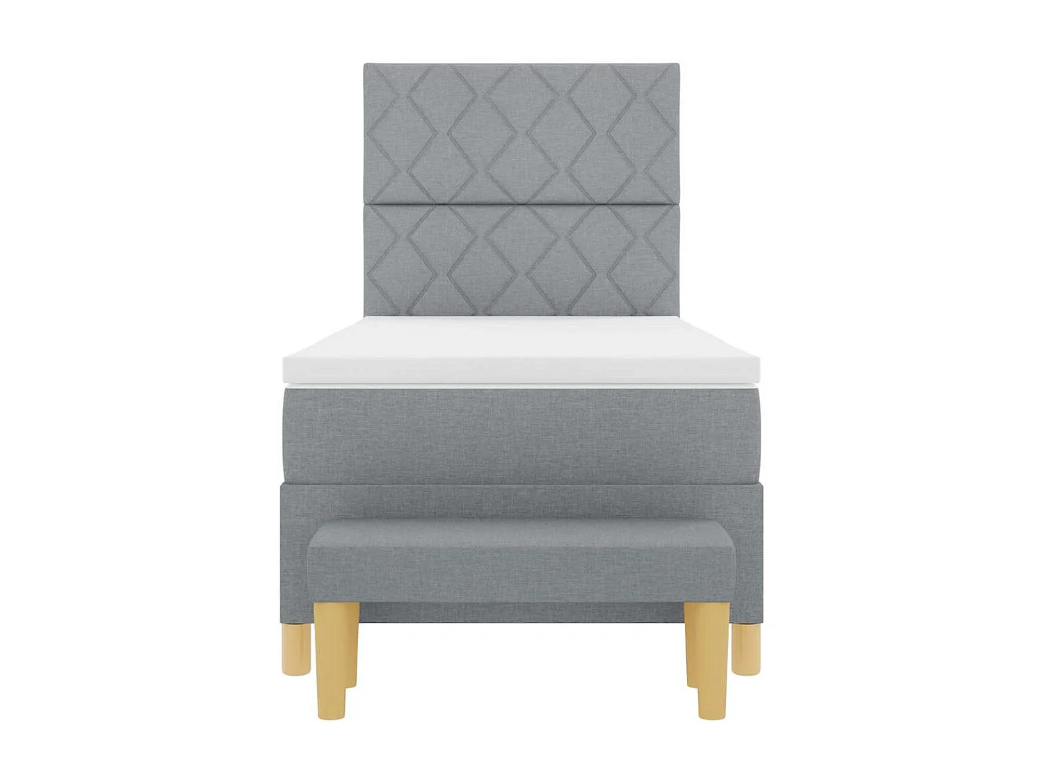 Letto a molle con materasso Grigio chiaro 100 x 200 cm Tessuto