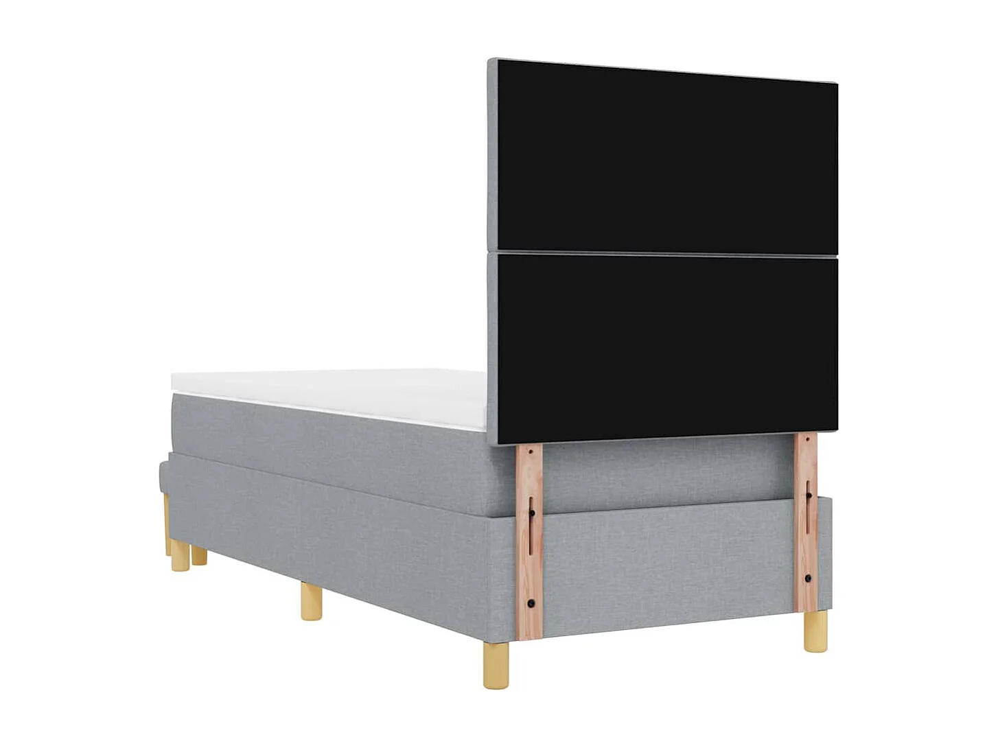 Letto a molle con materasso Grigio chiaro 100 x 200 cm Tessuto