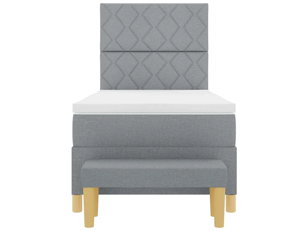 Letto a molle con cuscino Grigio chiaro 200 x 100 cm Tessuto