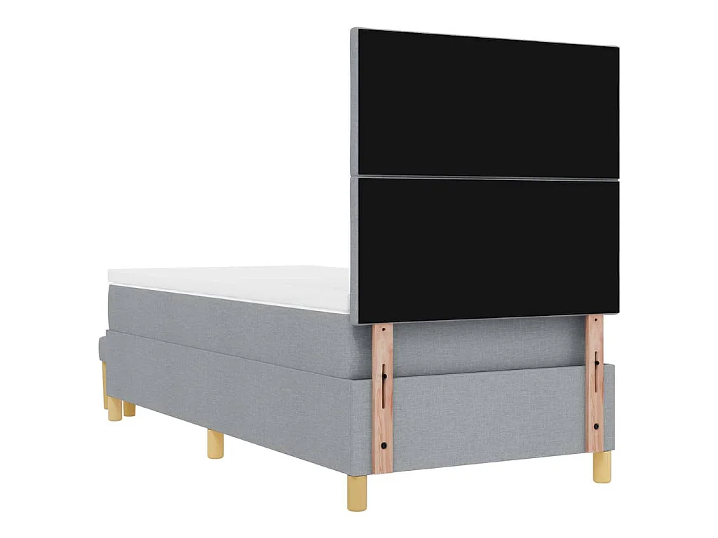 Letto a molle con cuscino Grigio chiaro 200 x 100 cm Tessuto