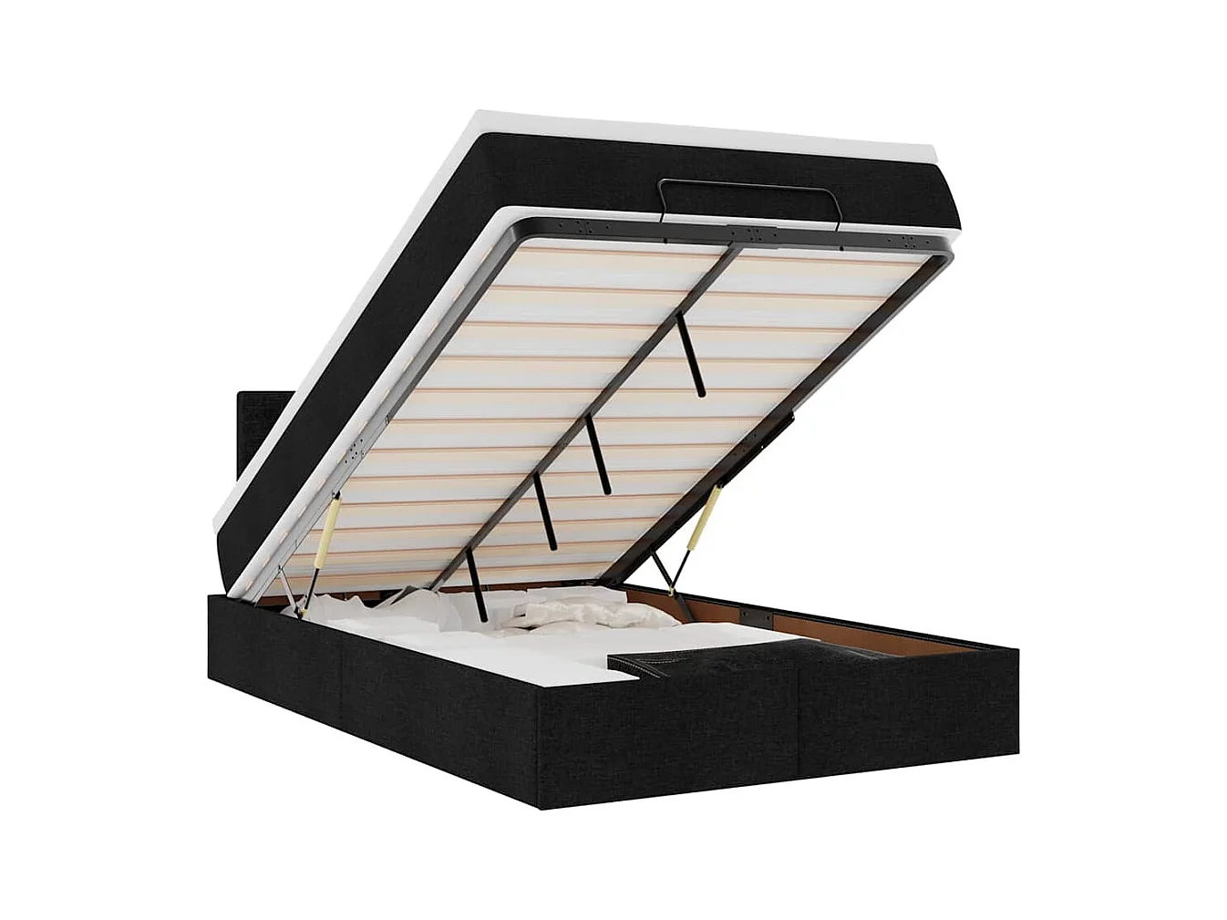 Ottoman bed met matras en LED's 120x200 cm stof zwart