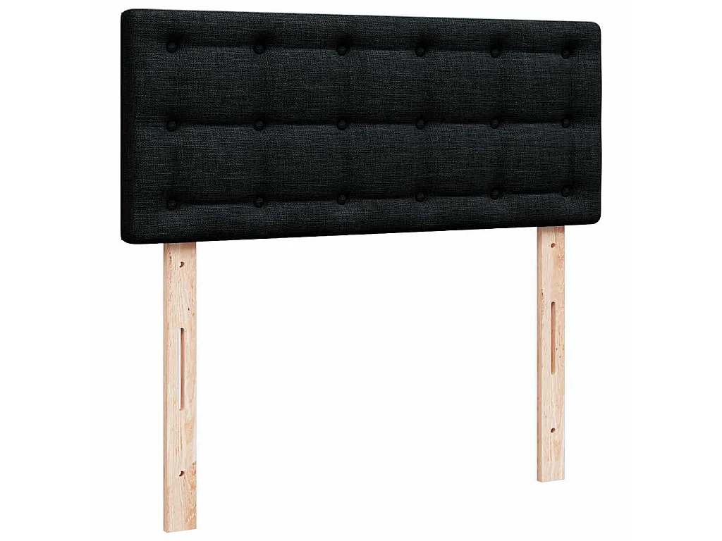 Pouf Letto con Materasso Nero 120x200 cm in Tessuto