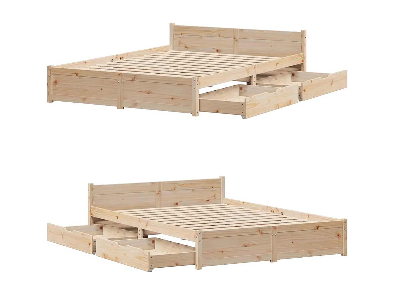 Cadre de lit sans matelas 120x190 cm bois de pin massif