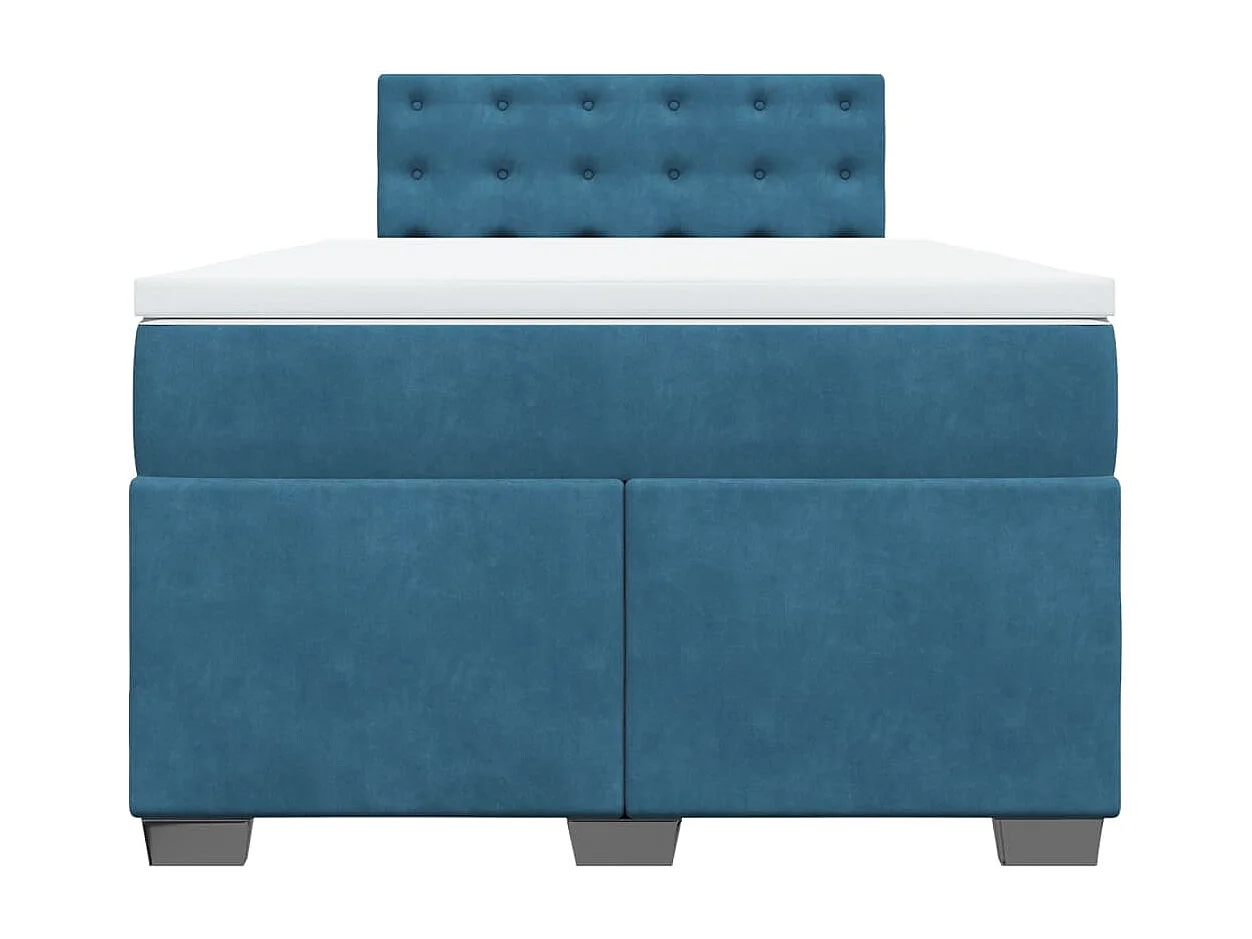 Giroletto a Molle con Materasso Blu 120x190 cm in Velluto